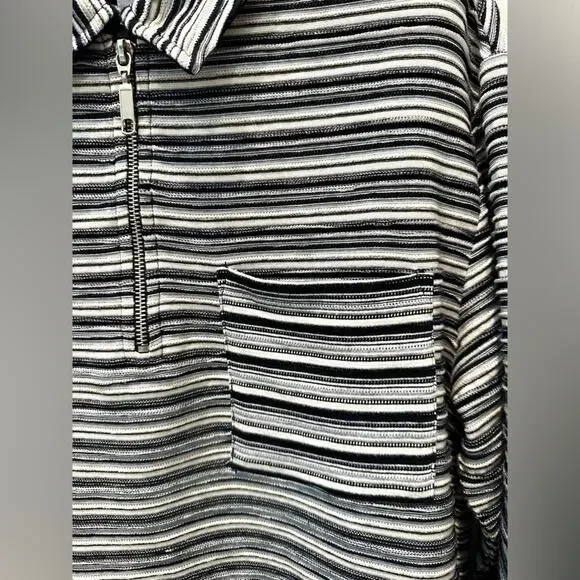 URBAN OUTFITTERS | Men’s Striped Quarter-Zip Collared Pullover | Size Medium - Picture 4 of 8